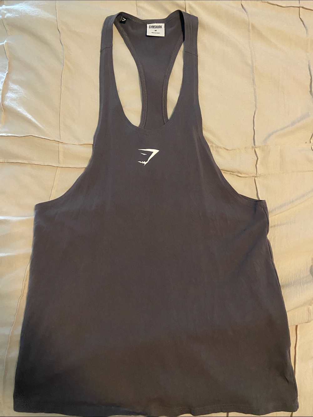 Gymshark Unisex Charcoal Racerback Training Tank with Front Logo